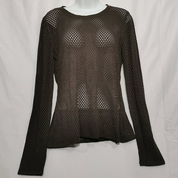 Mesh Long Sleeve Top Size L EUC #122 - Picture 1 of 6